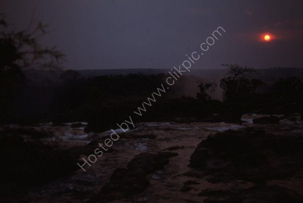 Sunset at Top of Falls, Victoria Falls, Livingstone